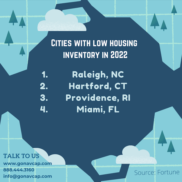 cities with low housing inventory in 2022 for real estate investing