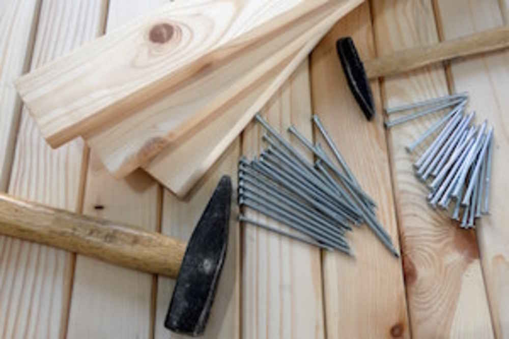 Construction Tools Hammer And Nails